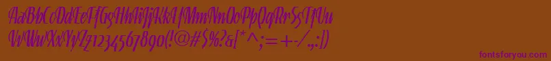 LinotypegneisenauetteLigalt Font – Purple Fonts on Brown Background