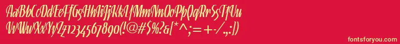fuente LinotypegneisenauetteLigalt – Fuentes Amarillas Sobre Fondo Rojo