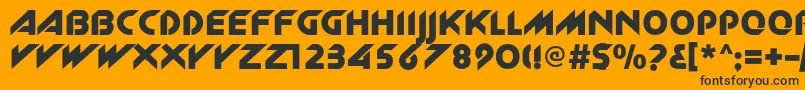 Newzelekc Font – Black Fonts on Orange Background