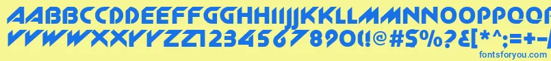 Newzelekc Font – Blue Fonts on Yellow Background