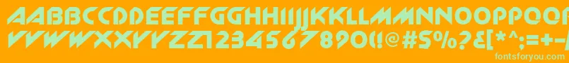 Newzelekc Font – Green Fonts on Orange Background