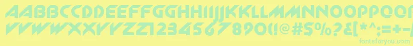 Newzelekc Font – Green Fonts on Yellow Background
