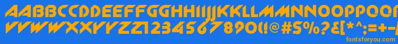 Newzelekc Font – Orange Fonts on Blue Background
