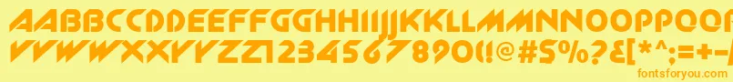 Newzelekc Font – Orange Fonts on Yellow Background