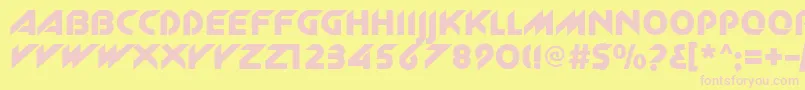 Newzelekc Font – Pink Fonts on Yellow Background