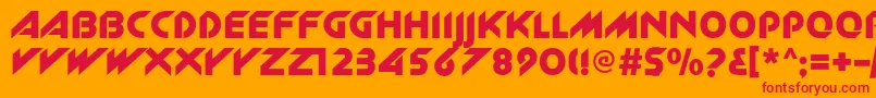 Newzelekc Font – Red Fonts on Orange Background