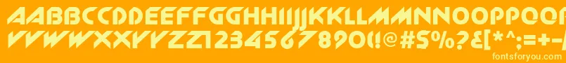 Newzelekc Font – Yellow Fonts on Orange Background