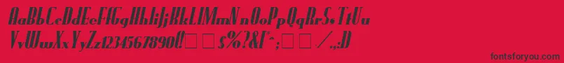 フォントFundrunkItalic – 赤い背景に黒い文字