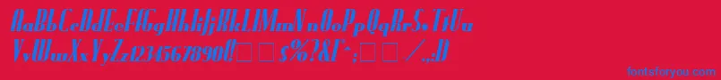 FundrunkItalic-fontti – siniset fontit punaisella taustalla