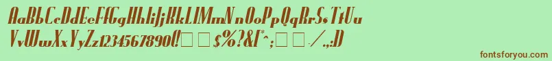 FundrunkItalic Font – Brown Fonts on Green Background