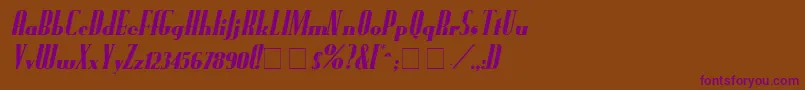 FundrunkItalic Font – Purple Fonts on Brown Background