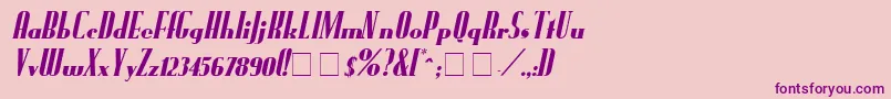 FundrunkItalic-Schriftart – Violette Schriften auf rosa Hintergrund