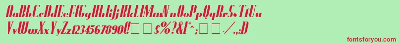 Police FundrunkItalic – polices rouges sur fond vert