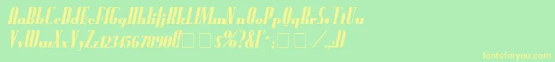 Czcionka FundrunkItalic – żółte czcionki na zielonym tle