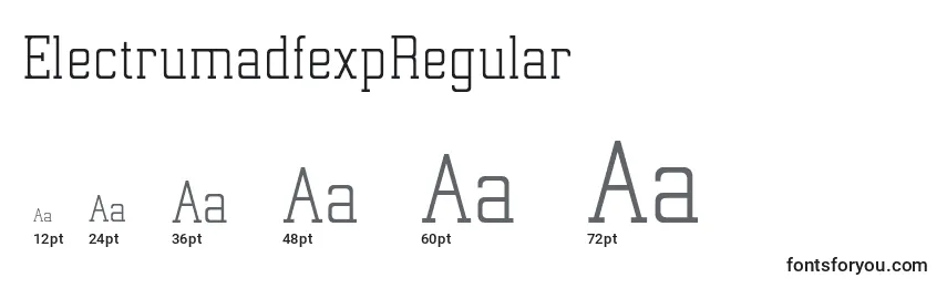 Размеры шрифта ElectrumadfexpRegular
