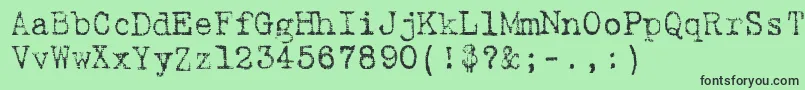 フォント9fukolym – 緑の背景に黒い文字