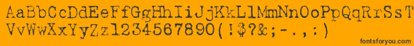 9fukolym-Schriftart – Schwarze Schriften auf orangefarbenem Hintergrund
