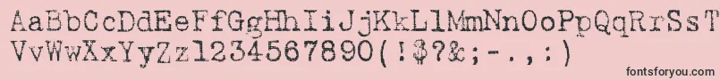 9fukolym-Schriftart – Schwarze Schriften auf rosa Hintergrund