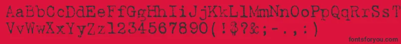 Шрифт 9fukolym – чёрные шрифты на красном фоне