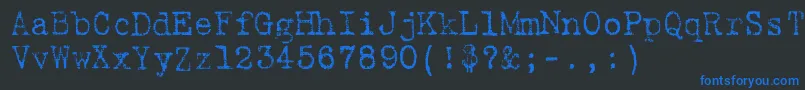 フォント9fukolym – 黒い背景に青い文字