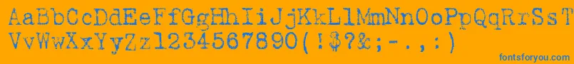 9fukolym Font – Blue Fonts on Orange Background