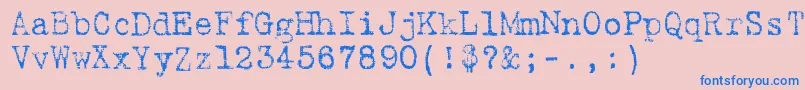 フォント9fukolym – ピンクの背景に青い文字