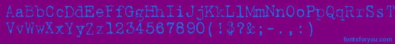 9fukolym-Schriftart – Blaue Schriften auf violettem Hintergrund