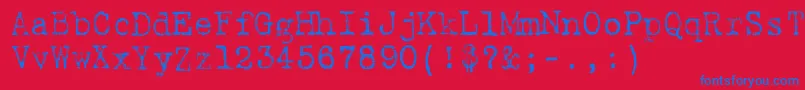 フォント9fukolym – 赤い背景に青い文字