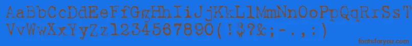9fukolym-Schriftart – Braune Schriften auf blauem Hintergrund