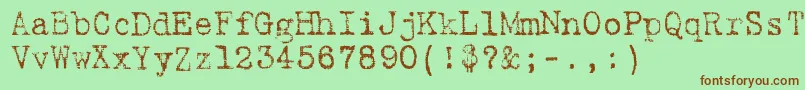 9fukolym Font – Brown Fonts on Green Background