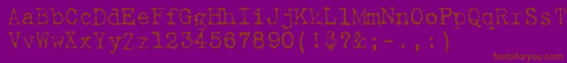 9fukolym-Schriftart – Braune Schriften auf violettem Hintergrund
