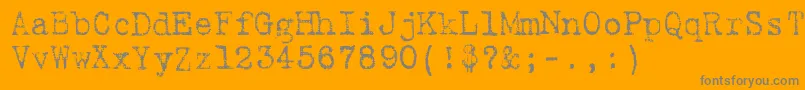 9fukolym-Schriftart – Graue Schriften auf orangefarbenem Hintergrund