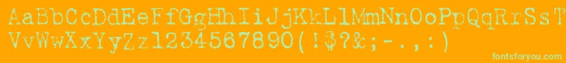 フォント9fukolym – オレンジの背景に緑のフォント