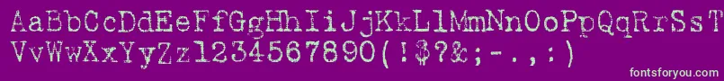 9fukolym-fontti – vihreät fontit violetilla taustalla