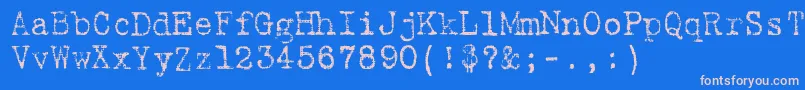 フォント9fukolym – ピンクの文字、青い背景