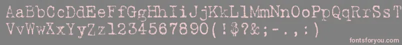フォント9fukolym – 灰色の背景にピンクのフォント