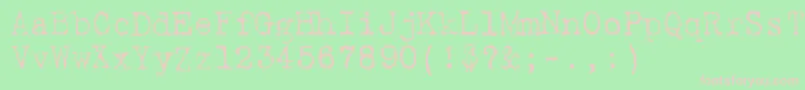 9fukolym-fontti – vaaleanpunaiset fontit vihreällä taustalla