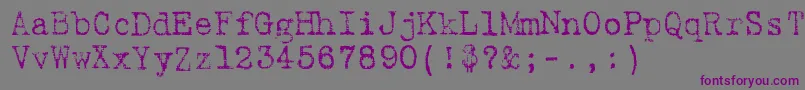 フォント9fukolym – 紫色のフォント、灰色の背景