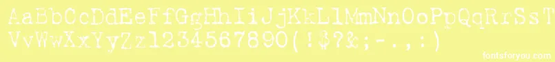 9fukolym-fontti – valkoiset fontit keltaisella taustalla