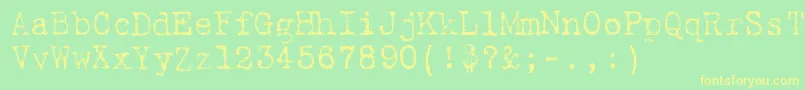 Шрифт 9fukolym – жёлтые шрифты на зелёном фоне