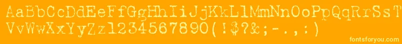 9fukolym Font – Yellow Fonts on Orange Background