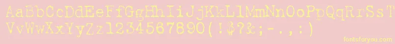 9fukolym-Schriftart – Gelbe Schriften auf rosa Hintergrund