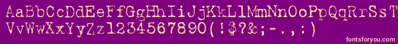 フォント9fukolym – 紫の背景に黄色のフォント