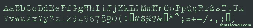 Fonte Trixielight – fontes verdes em um fundo preto