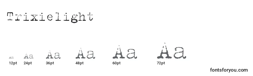 Размеры шрифта Trixielight