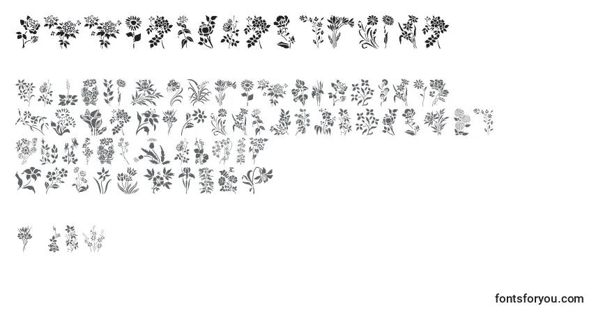 HffFloralStencil Font – alphabet, numbers, special characters