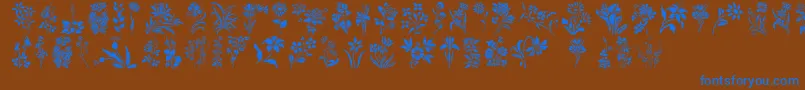 fuente HffFloralStencil – Fuentes Azules Sobre Fondo Marrón