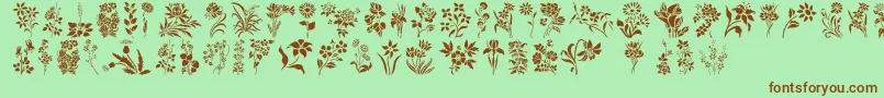fuente HffFloralStencil – Fuentes Marrones Sobre Fondo Verde
