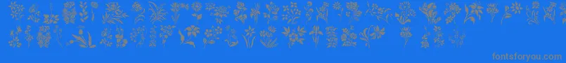 Fonte HffFloralStencil – fontes cinzas em um fundo azul