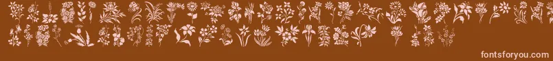 Fonte HffFloralStencil – fontes rosa em um fundo marrom